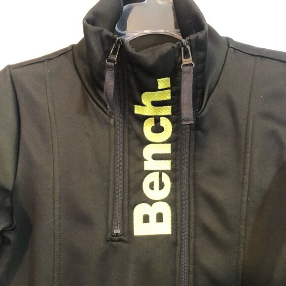 Bench Ladies Lg Polyester Jacket Black with Lime Green  Fleece Lined and Logo - Picture 3 of 16